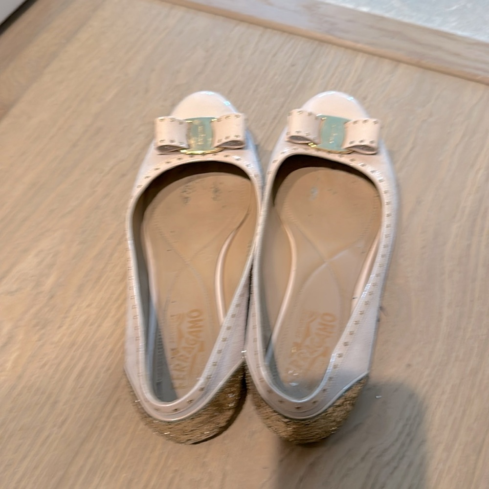 Pink Ferragamo flats